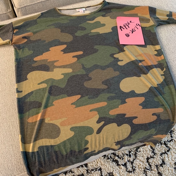 LuLaRoe Tops - LuLaRoe Camo Irma - XS LuLaRoe Tops - LuLaRoe Camo Irma - XS